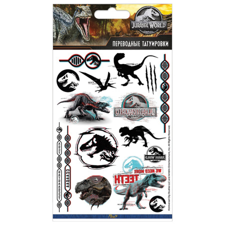 Наклейки-тату переводные АССОРТИ, ЦВЕТНЫЕ, 11х20 см, PRIORITY - Наклейки