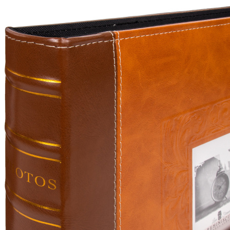 Фотоальбом BRAUBERG "Camel" на 500 фото 10х15 см, под гладкую кожу, коричневый, 391178 - Фотоальбомы