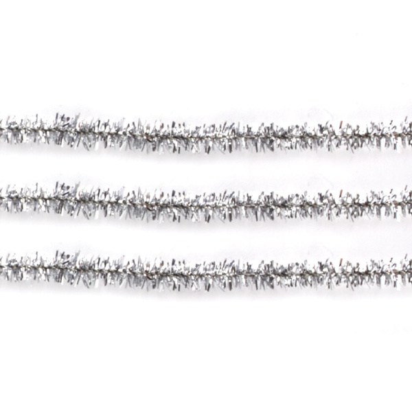 Проволока синельная для творчества "Блестящая", серебряная, 30 шт., 0,6х30 см, ОСТРОВ СОКРОВИЩ, 661544 - Проволока синельная (пушистая)