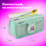 Пенал-косметичка ЮНЛАНДИЯ, 2 отделения, полиэстер, "Kitty", мятный, 21х6х9 см, 270262 - Пеналы мягкие