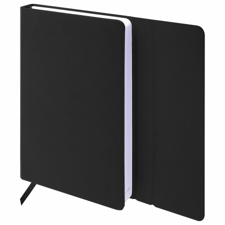 Ежедневник датированный 2023 А5 138x213 мм BRAUBERG "Towny", под кожу, клапан, черный, 114008 - Ежедневники с покрытием "под кожу и ткань"