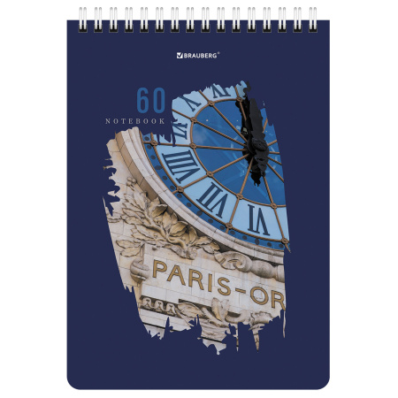 Блокнот А5 (146х206 мм), 60 л., гребень, картон, жесткая подложка, клетка, BRAUBERG, "Города", 114369 - Блокноты