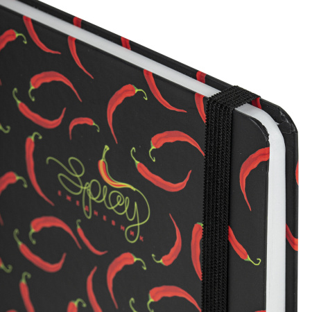 Ежедневник недатированный с резинкой А5 (145х203 мм), BRAUBERG, твердый, 128 л., "Spicy", 114560 - Ежедневники с твердой обложкой