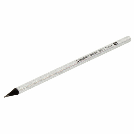 Карандаш чернографитный BRAUBERG "PREMIUM TURKEY", 1 шт., "Platinum", НВ, дисплей, 181561 - Карандаши чернографитные
