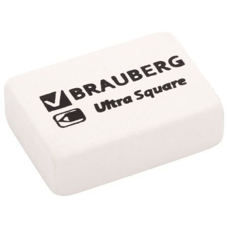 Ластики BRAUBERG "Ultra Square" 6 шт., размер ластика 29х18х8 мм, белые, натуральный каучук, 229603 - Ластики классические