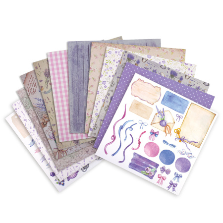 Бумага для скрапбукинга 30х30 см "Прованс", двусторонняя, 12 листов, 12 дизайнов, 180 г/м2, ОСТРОВ СОКРОВИЩ, 662765 - Наборы бумаги