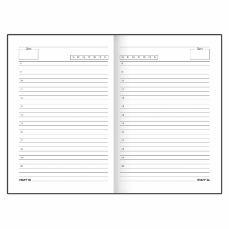 Ежедневник недатированный А5 (145х215 мм), ламинированная обложка с фольгой, 128 л., STAFF, "Flowers", 113521 - Ежедневники с твердой обложкой