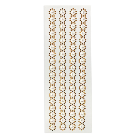 Стразы самоклеящиеся на ленте "ЖЕМЧУЖНЫЕ", 15 мм, 4 ленты, на подложке, ОСТРОВ СОКРОВИЩ, 662244 - Стразы для творчества