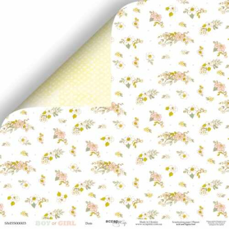 Лист двусторонней бумаги "Горошки" из коллекции "Boy or Girl" 30*30 см от Scrapmir - Бумага полистно