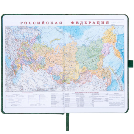 Ежедневник датированный 2023 А5 138x213 мм BRAUBERG "Wood", под кожу, зеленый, 114078 - Ежедневники с покрытием "под кожу и ткань"