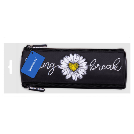 Пенал BRAUBERG, 3 отделения, нейлон, 21х7х7 см, "Spring", 270840 - Пеналы мягкие