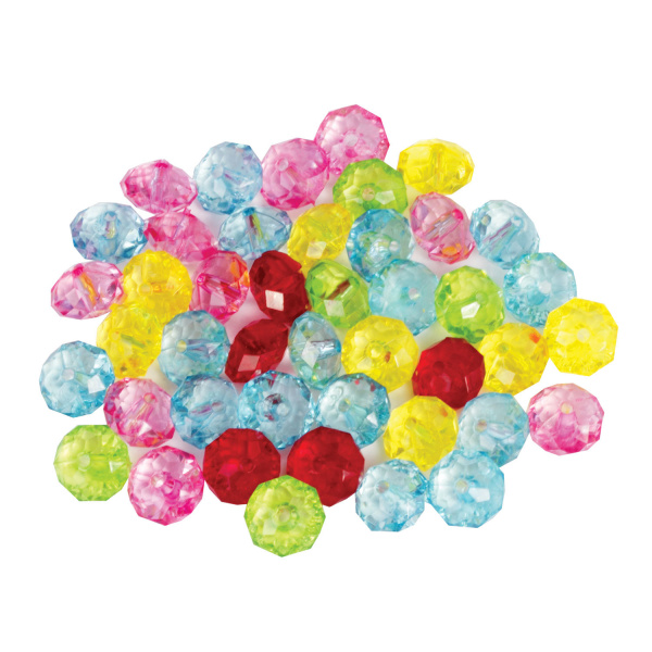 Бусины для творчества "Хрусталики", 10 мм, 15 грамм, 5 цветов, ОСТРОВ СОКРОВИЩ, 661233 - Бусины для творчества