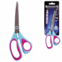 Ножницы BRAUBERG "Universal", 216 мм бирюзово-фиолетовые, ассиметричные, ребристые резиновые вставки, 236453 - Ножницы универсальные