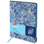 Тетрадь А5 (168х208 мм), 80 л., сшивка, клетка, под кожу, BRAUBERG VISTA, "Paisley", 403925 - Тетради более 60 листов