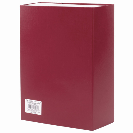 Короб архивный А4 (240х330 мм), 100 мм, 2 завязки, бумвинил, до 900 листов, бордовый, BRAUBERG, 122805 - Короба архивные