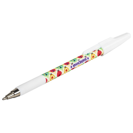 Ручка шариковая ЮНЛАНДИЯ "LADYBIRD", синяя, SOFT TOUCH покрытие, узел 0,7 мм, линия письма 0,35 мм, 143727 - Ручки шариковые неавтоматические