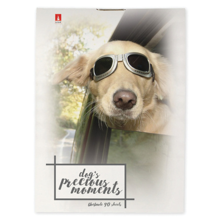 Блокнот А7, 40 л., скоба, ламинированный картон, клетка, Альт, "Щеночки", (4 вида), 3-40-107 - Блокноты