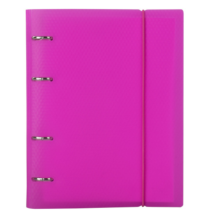 Тетрадь на кольцах А5 175х220 мм, 120 л., пластик, клетка, с резинкой, BRAUBERG, розовая, 403572 - Тетради на кольцах и сменные блоки к ним