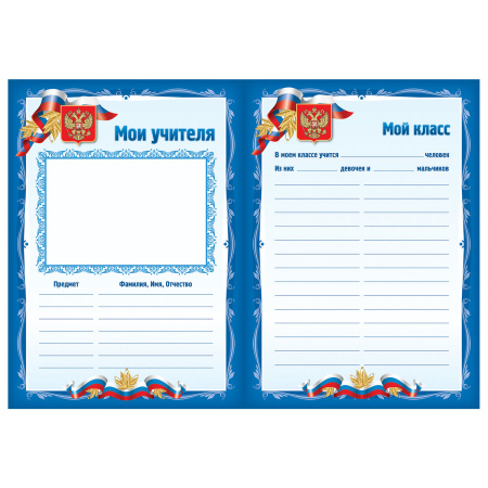 Листы-вкладыши для портфолио школьника, 30 разделов, 32 листа, "Я патриот", BRAUBERG, 126895 - Портфолио