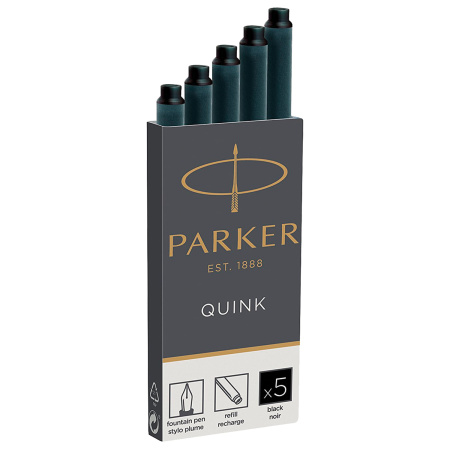 Картриджи чернильные PARKER "Cartridge Quink", КОМПЛЕКТ 5 штук, черные, 1950382 - Картриджи чернильные и чернила для письма и черчения
