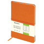 Блокнот А5 (148x218 мм), BRAUBERG "Metropolis X", под кожу, 80 л., резинка, клетка, оранжевый, 111032 - Бизнес-блокноты и бизнес-тетради