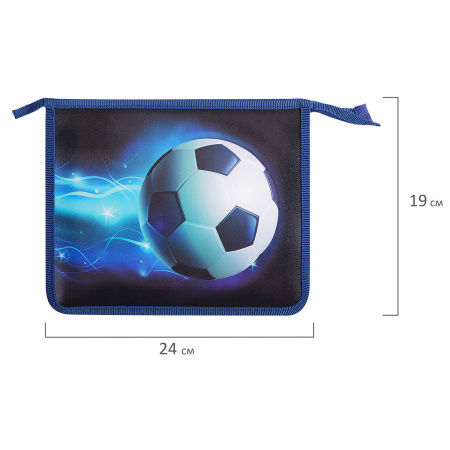 Папка для тетрадей ПИФАГОР А5, 1 отделение, пластик, на молнии, "Footballer", 271498 - Папки для тетрадей и уроков труда