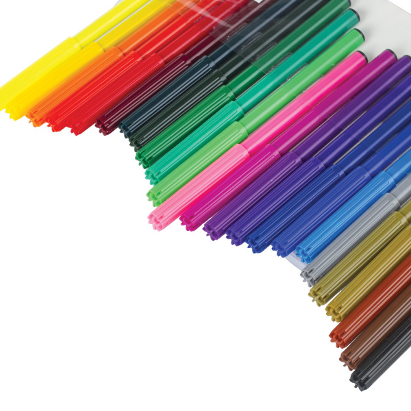 Фломастеры BRAUBERG "АКАДЕМИЯ", 24 цвета, вентилируемый колпачок, ПВХ упаковка, 151413 - Фломастеры классические