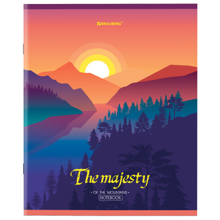 Тетрадь А5 48 л. BRAUBERG скоба, клетка, обложка картон, "Majesty" (микс в спайке), 404368 - Тетради 40-48 листов