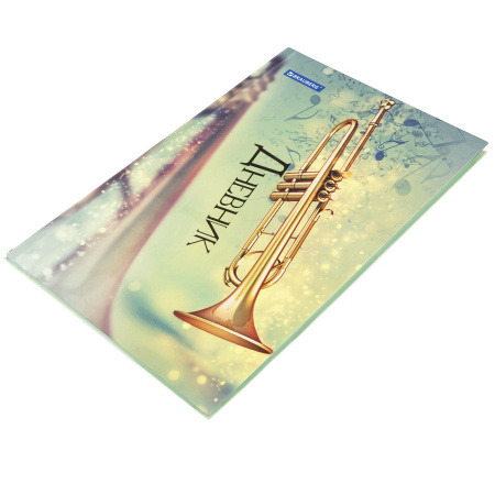 Дневник для музыкальной школы 140х210 мм, 48 л., твердый, BRAUBERG, выборочный лак, справочный материал, "Корнет", 104977 - Дневники для музыкальной школы