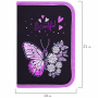 Пенал BRAUBERG с наполнением, 1 отделение, 1 откидная планка, 24 предмета, 21х14 см, "Flower butterfly", 271524 - Пеналы с наполнением