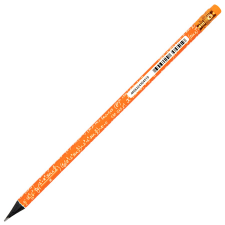 Карандаш чернографитный BRAUBERG "EXAM", 1 шт., HB, с ластиком, корпус ассорти, 181753 - Карандаши чернографитные