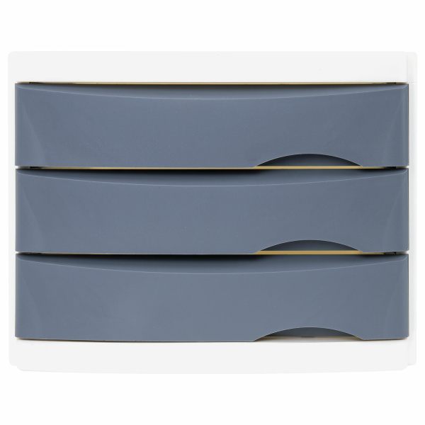 Бокс с 3 выдвижными лотками, корпус светлый, лотки серые, 235х300х355 мм, BRAUBERG "Office-Expert", 238040 - Блоки закрытых лотков для бумаг