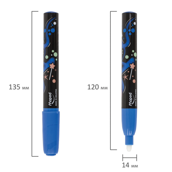 Маркер универсальный для любой поверхности MAPED, ГОЛУБОЙ, стираемый, 2 мм, 743510 - Маркеры промышленные и прочие специальные