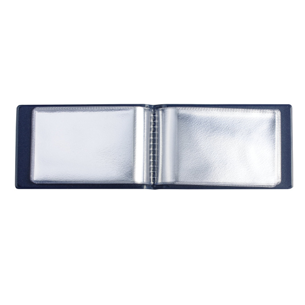 Визитница однорядная на 28 визитных, дисконтных или кредитных карт, синяя, 2054-101 - Визитницы и кредитницы однорядные карманные