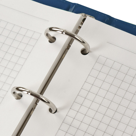 Тетрадь на кольцах А5 (180х220 мм), 80 листов, обложка ПВХ, клетка, BRAUBERG, синий, 403913 - Тетради на кольцах и сменные блоки к ним