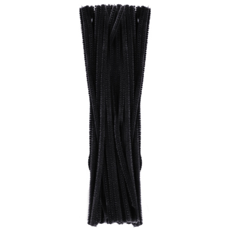 Проволока синельная для творчества "Пушистая", черная, 30 шт., 0,6х30 см, ОСТРОВ СОКРОВИЩ, 661534 - Проволока синельная (пушистая)
