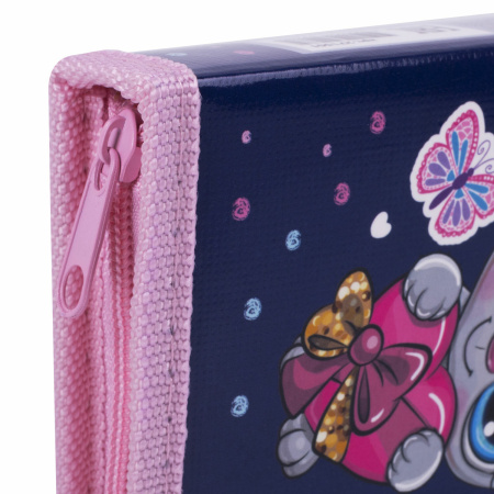 Пенал ПИФАГОР, 1 отделение, ламинированный картон, 19х11 см, "Lovely Bunny", 271501 - Пеналы каркасные