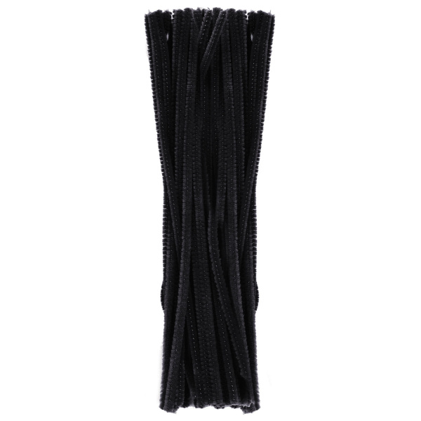 Проволока синельная для творчества "Пушистая", черная, 30 шт., 0,6х30 см, ОСТРОВ СОКРОВИЩ, 661534 - Проволока синельная (пушистая)