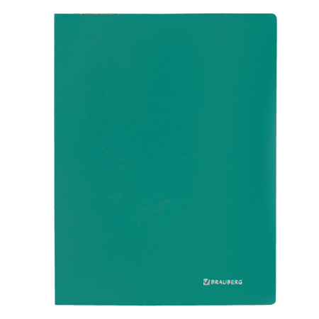 Папка с боковым металлическим прижимом BRAUBERG стандарт, зеленая, до 100 листов, 0,6 мм, 221627 - Папки с прижимом