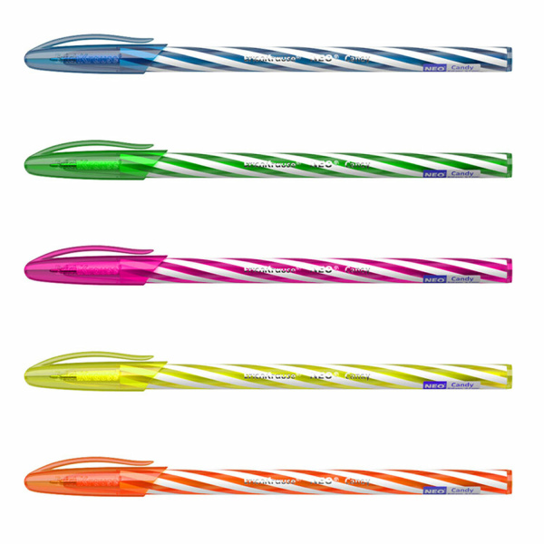 Ручка шариковая масляная ERICH KRAUSE "Candy", СИНЯЯ, корпус ассорти, узел 0,5 мм, линия письма 0,26 мм, 47550 - Ручки шариковые неавтоматические