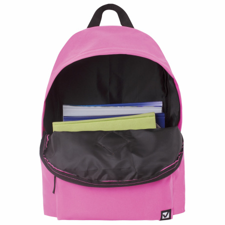 Рюкзак BRAUBERG, универсальный, сити-формат, один тон, розовый, 20 литров, 41х32х14 см, 228843 - Рюкзаки городские для старшеклассников и студентов