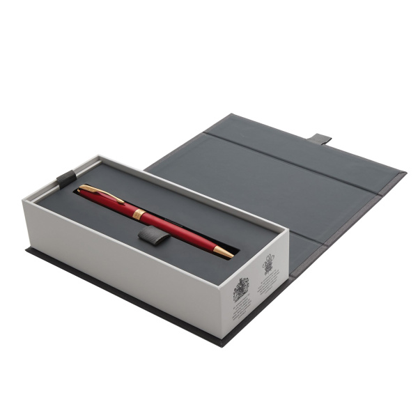 Ручка шариковая PARKER "Sonnet Core Intense Red Lacquer GT", корпус красный глянцевый лак, позолоченные детали, черная, 1931476 - Ручки шариковые подарочные