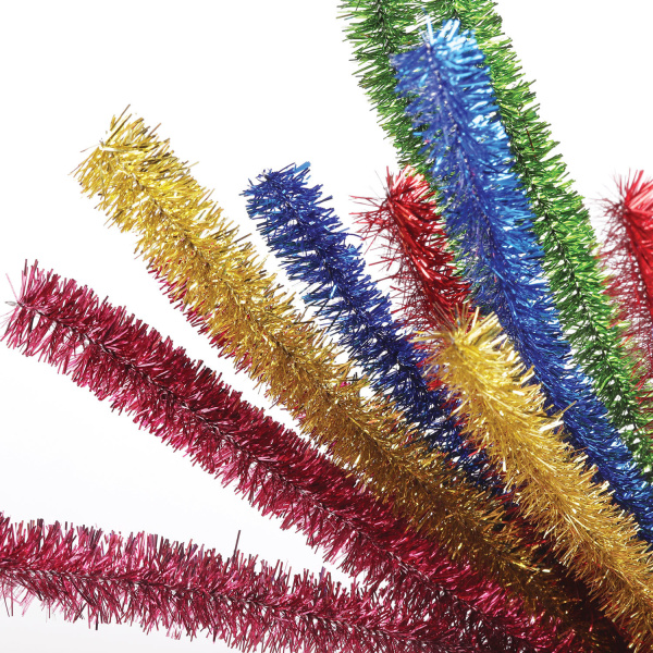 Проволока синельная для творчества "Блестящая", 18 шт., 1,5х30 см, 6 цв., ОСТРОВ СОКРОВИЩ, 661531 - Проволока синельная (пушистая)