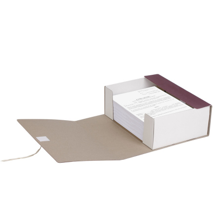 Короб архивный (240х330 мм), 120 мм, 2 завязки, бумвинил, до 1000 листов, бордовый, STAFF, 126901 - Короба архивные