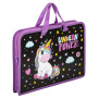 Папка на молнии с ручками ЮНЛАНДИЯ А4, 1 отделение, пластик, ширина 45 мм, "Magic unicorn", 270944 - Папки-сумки с ручками
