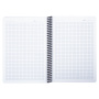 Тетрадь А5, 80 листов, BRAUBERG "Metropolis", спираль пластиковая, клетка, обложка пластик, СИНИЙ, 403397 - Тетради более 60 листов