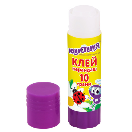 Клей-карандаш ЮНЛАНДИЯ "ЮНЛАНДИК И БОЖЬЯ КОРОВКА", 10 г, улучшенный, 271137 - Клей-карандаш