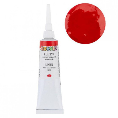 Акриловый контур по стеклу и керамике Красный цв. №331 18мл Decola