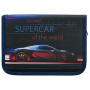 Пенал ПИФАГОР, 1 отделение, 2 откидные планки, полиэстер, 20х14 см, "Super car", 271020 - Пеналы каркасные