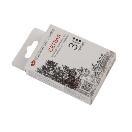 Набор сухих художественных графических материалов "Ладога": сепия тёмная 3 мелка - Мел, графит, сепия, сангина, соус, уголь художественные